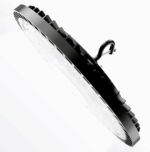 Miniatura 5 de POLARPRA Luz LED de alta bahía de 250 W, paquete de 2 unidades, 35,000 lm 6500 K UFO High Bay luces LED de tienda con cable de enchufe de 6 pies,