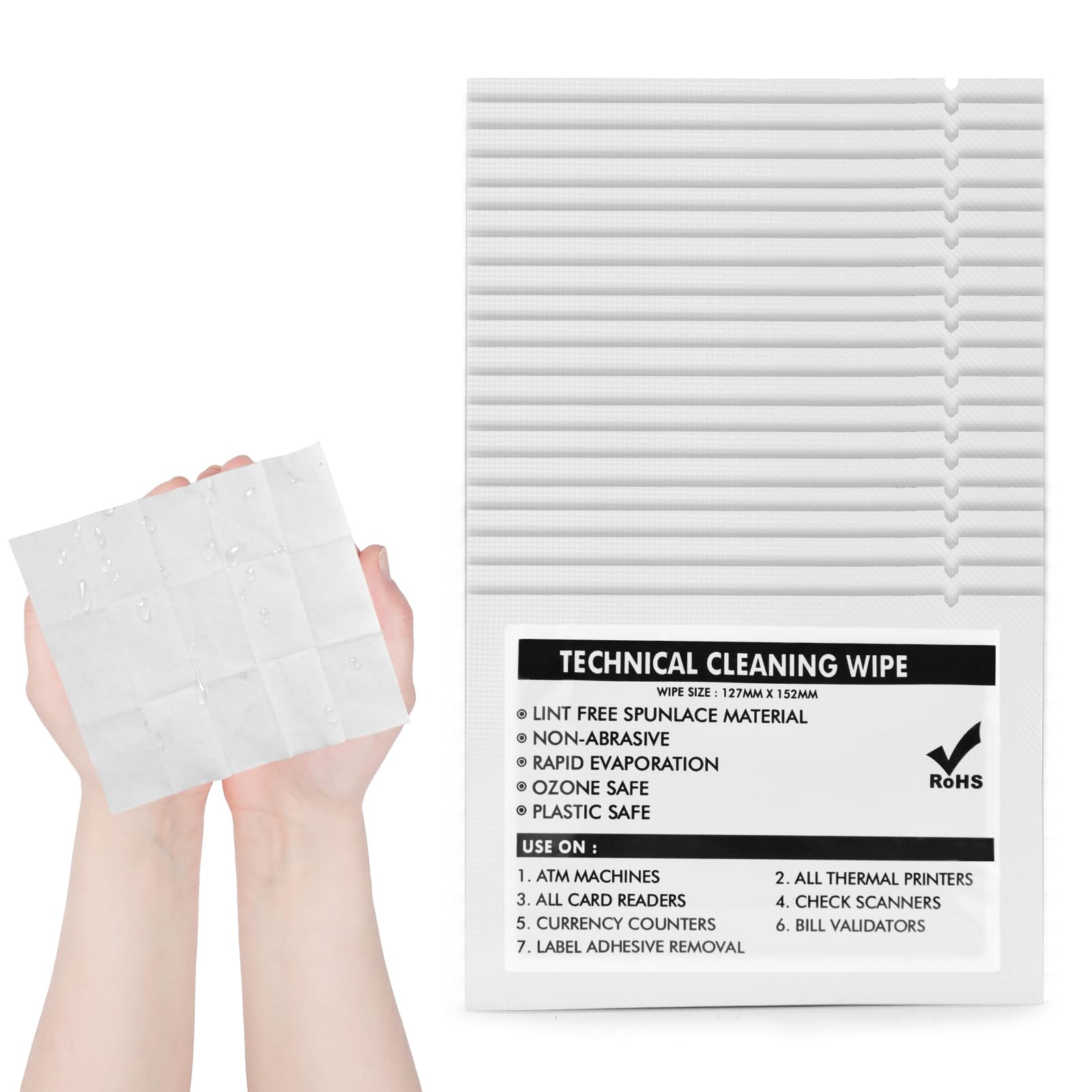 40PCS/Box Technical Prep Pads wipes (6"x5.9") Multi-Purpose Large Non Woven Handy Wipes Cleaning for Thermal Paste Remover Surfaces Industrial Electronics cleaning paste Stain Remover Wipes