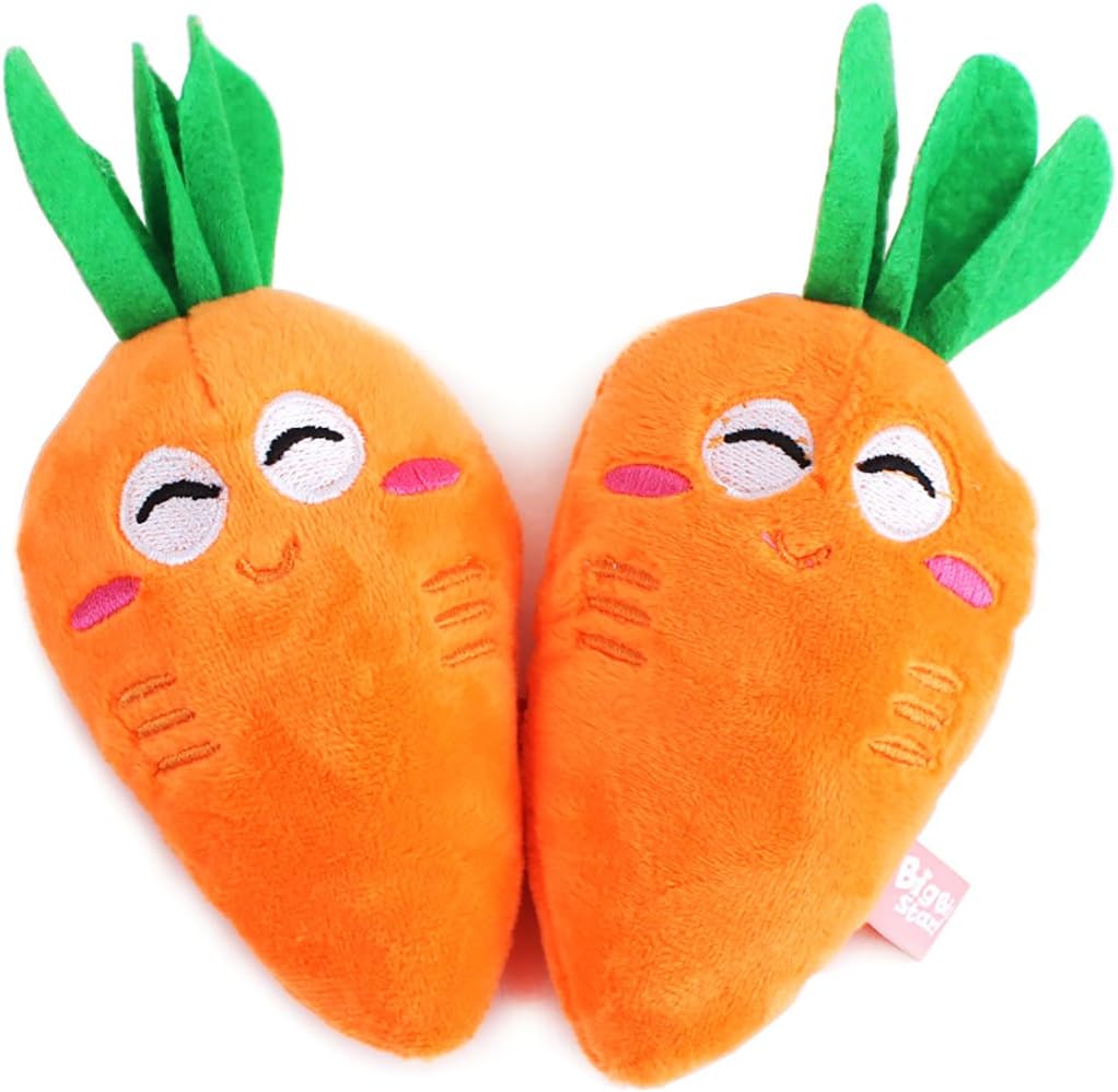 Lindaper 1pc Pet Toys Cute Carrot Type Plush Dog Toy Pet Puppy Squeaky Funny Chew Toys
