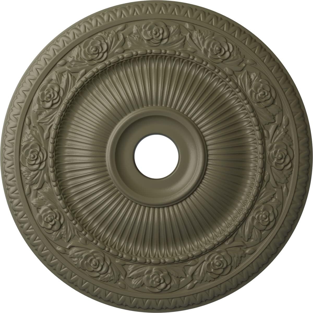 Ekena Millwork CM24LO1SSF 24-1/4" x 3-7/8" x 2" Logan Ceiling Medallion, Spartan Stone