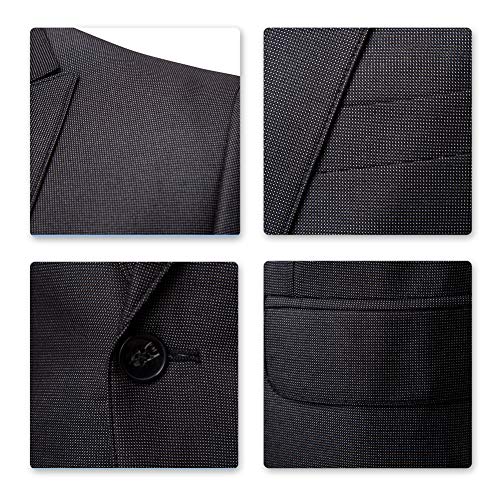 AOWOFS 2-delig pak voor heren, slim fit, strijkvrij herenpak, business, bruiloft, kostuumjas, broek. - Image 6