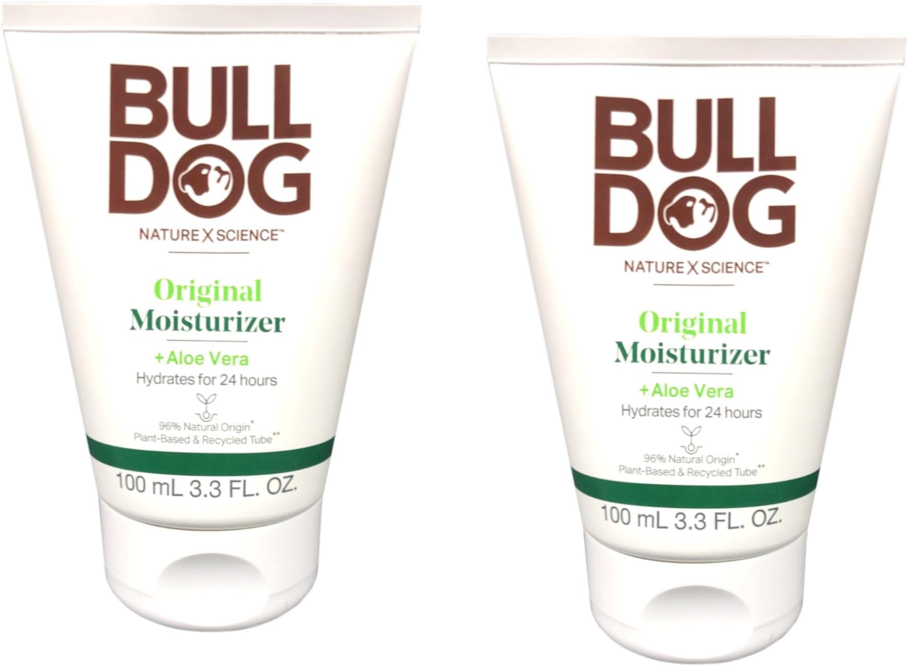 Bulldog Skincare Original Moisturizer For Men. With Aloe Vera, 3.3 fl. oz., (Pack of 2)