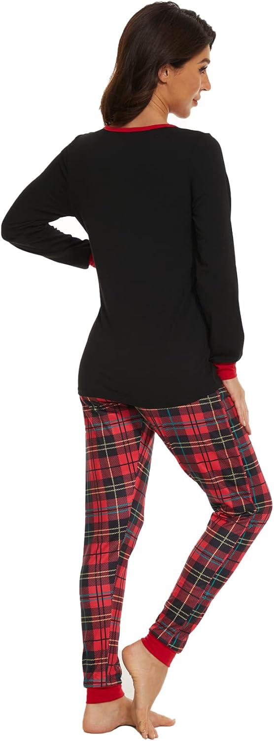 VENTELAN Family Matching Christmas Pajamas Set Holiday Santa Claus Sleepwear Xmas PJS Set for Couples and Kids - Image 6