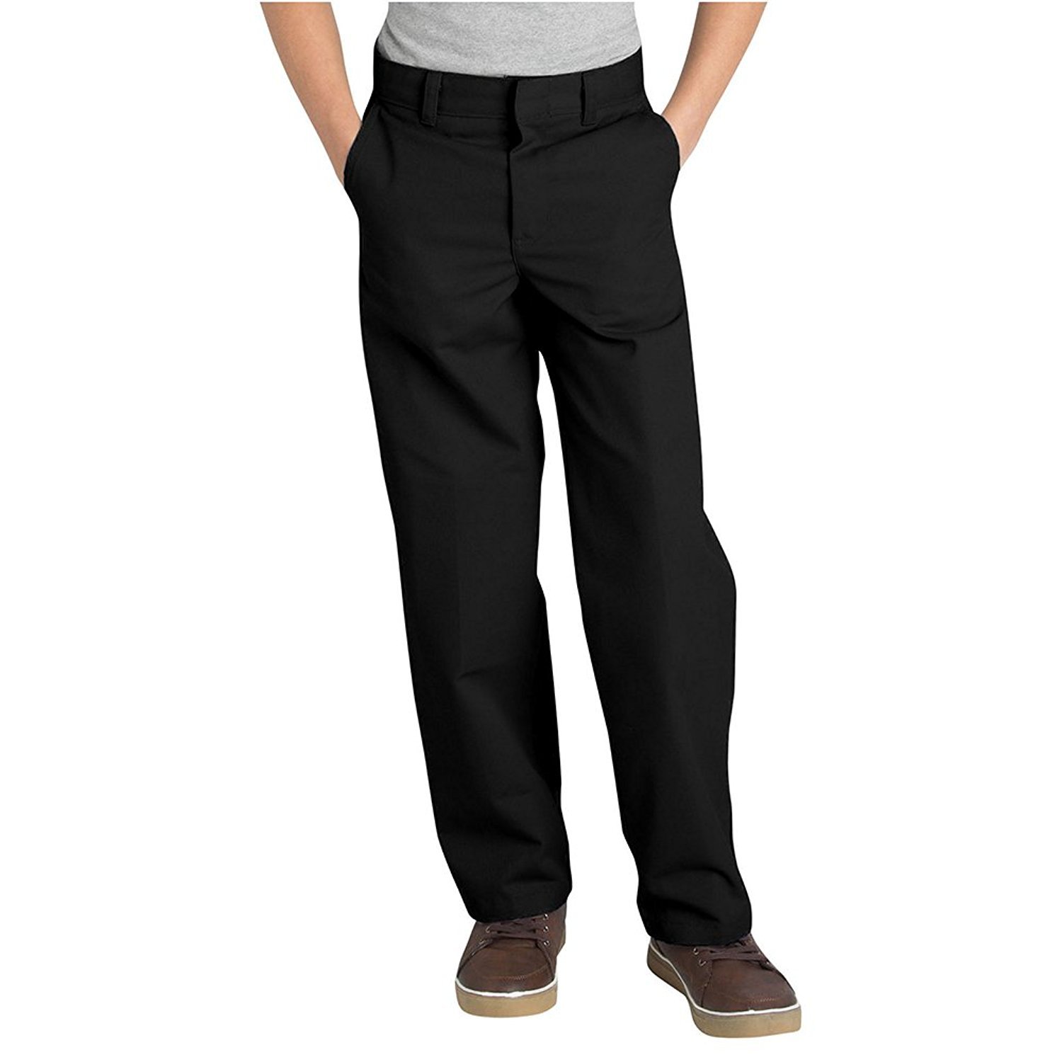 Dickies Boy's Flexwaist Flat Front Straight Leg School Uniform Pants – Adjustable Uniform Trousers for Schoolwear