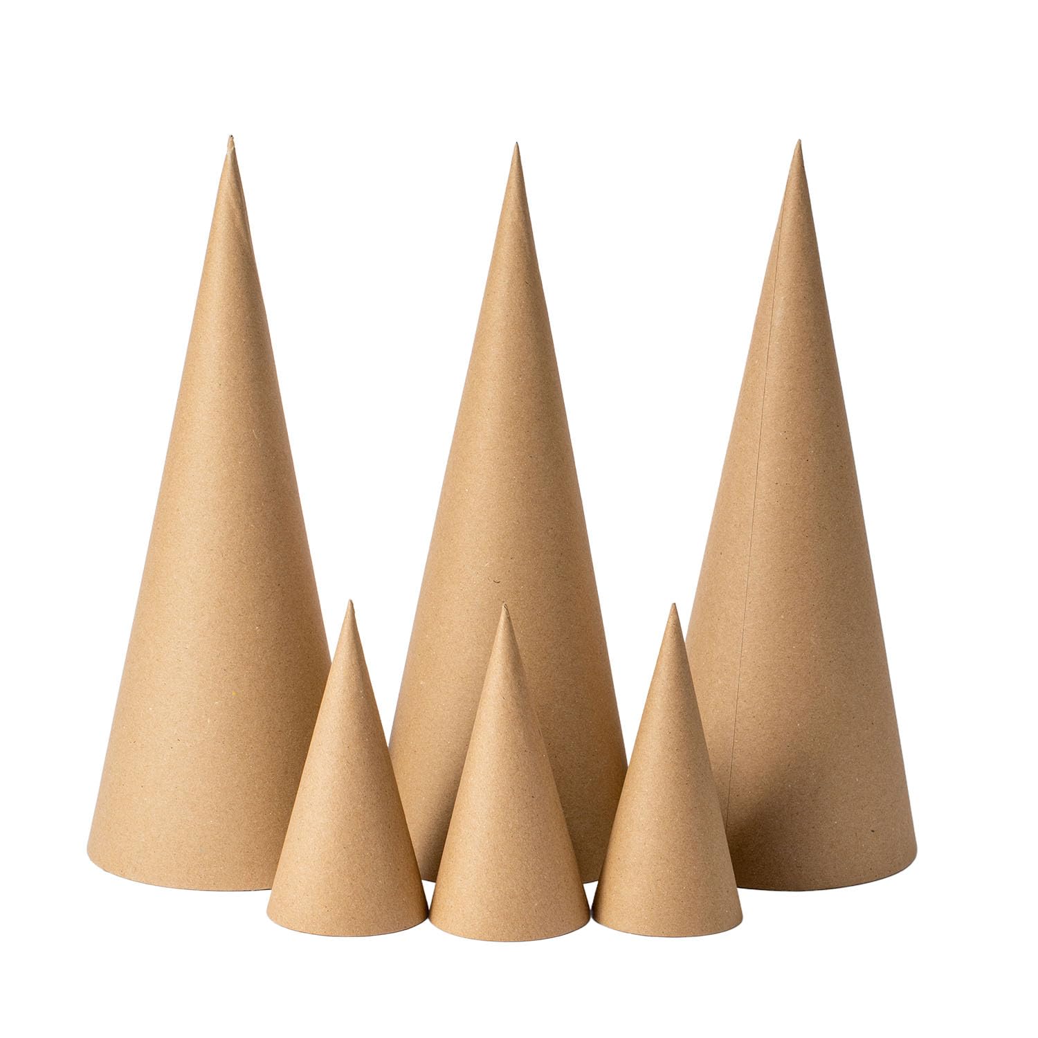 Conos de papel maché, juego de múltiples piezas