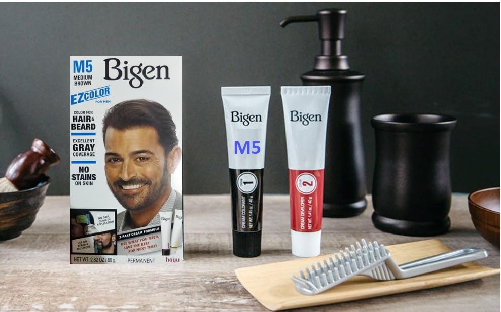 Bigen Ez Color For Men M5 Medium Brown Kit (Pack de 2) miniatura 2