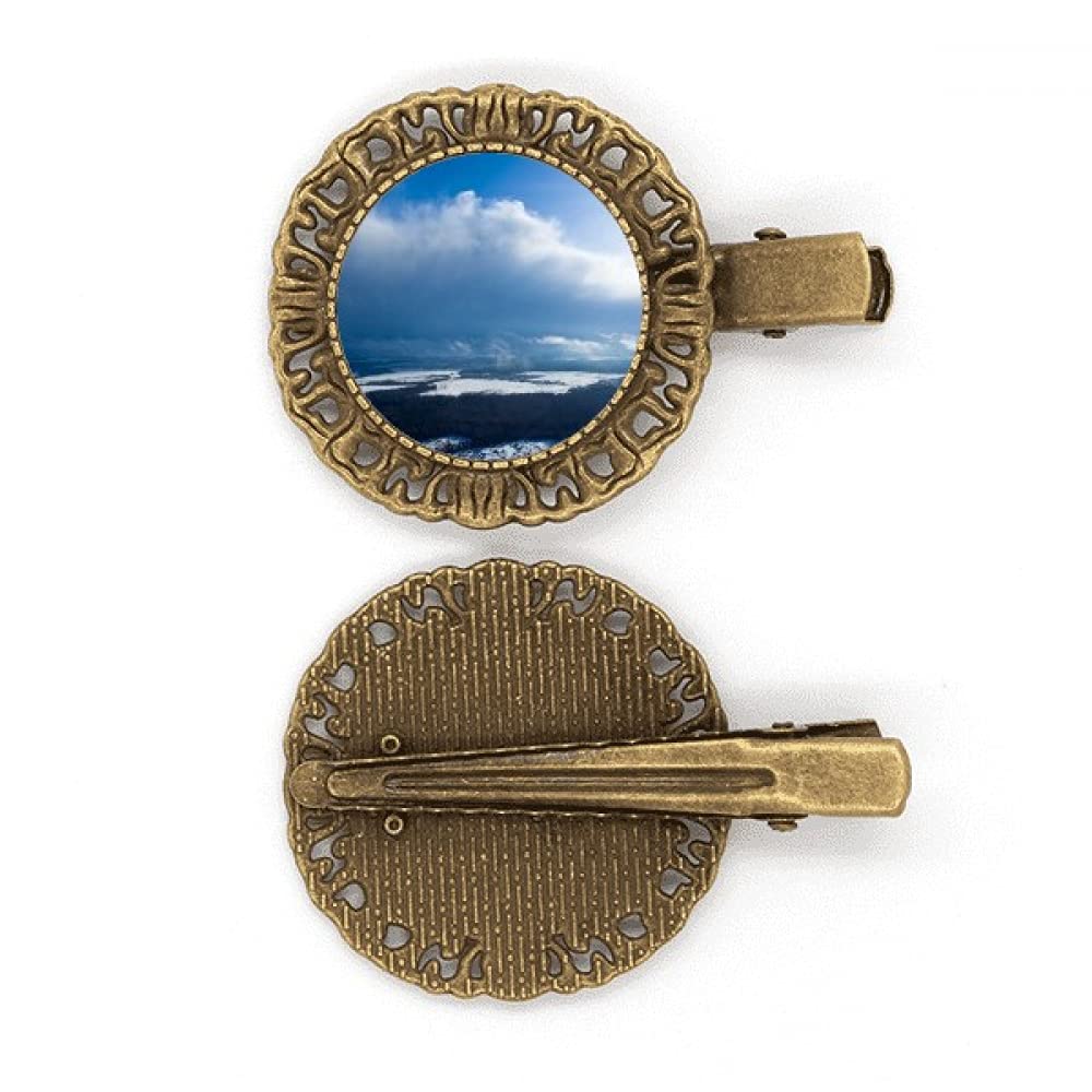 Sunshine Blue Sky Clouds Art Deco Fashion Hairpin Headdress Brooch Hair Clip Barrette