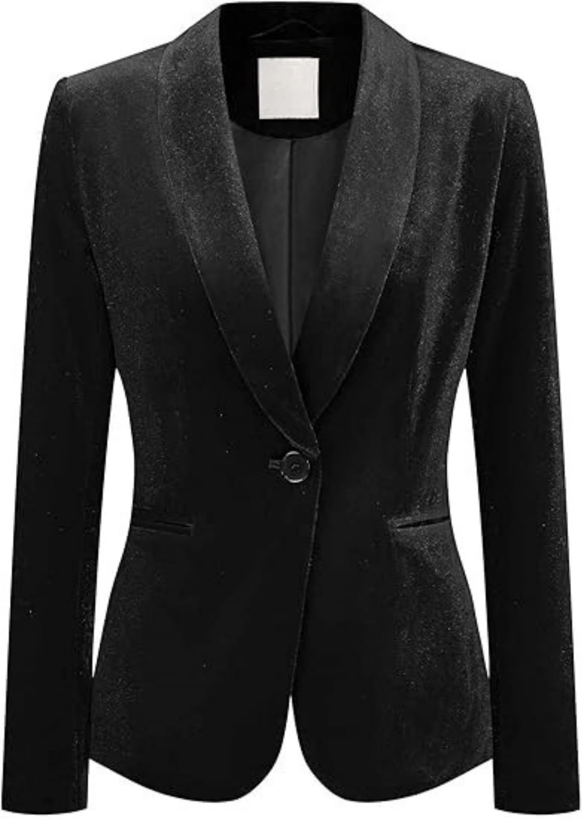 Botong Women's Velvet Blazer Solid Shawl Collar Business Coat Wedding Tuxedo Christmas