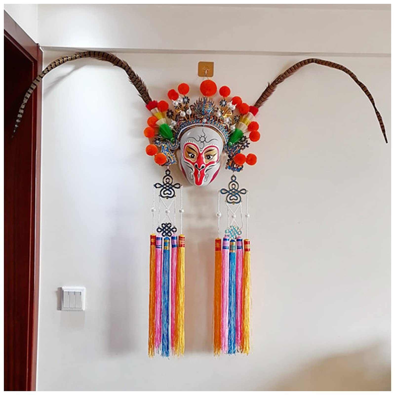 LXLA Wall Decor Peking Opera Roles - Sunwu Kong, Kids Room Wall Hanging Sculpture, Chinese Style Classical Ornaments, Party/Play Room