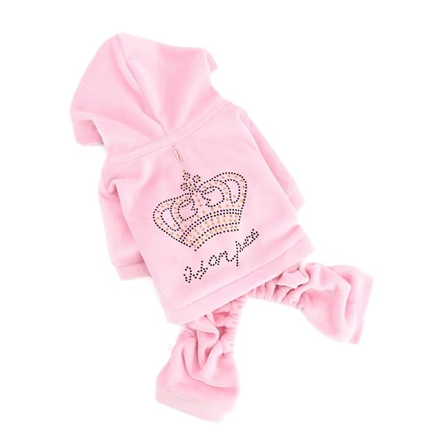 Foto 7 de 8 de SELMAI Ropa para perros pequeños, lindos trajes para perritos, corona de diamantes de imitación