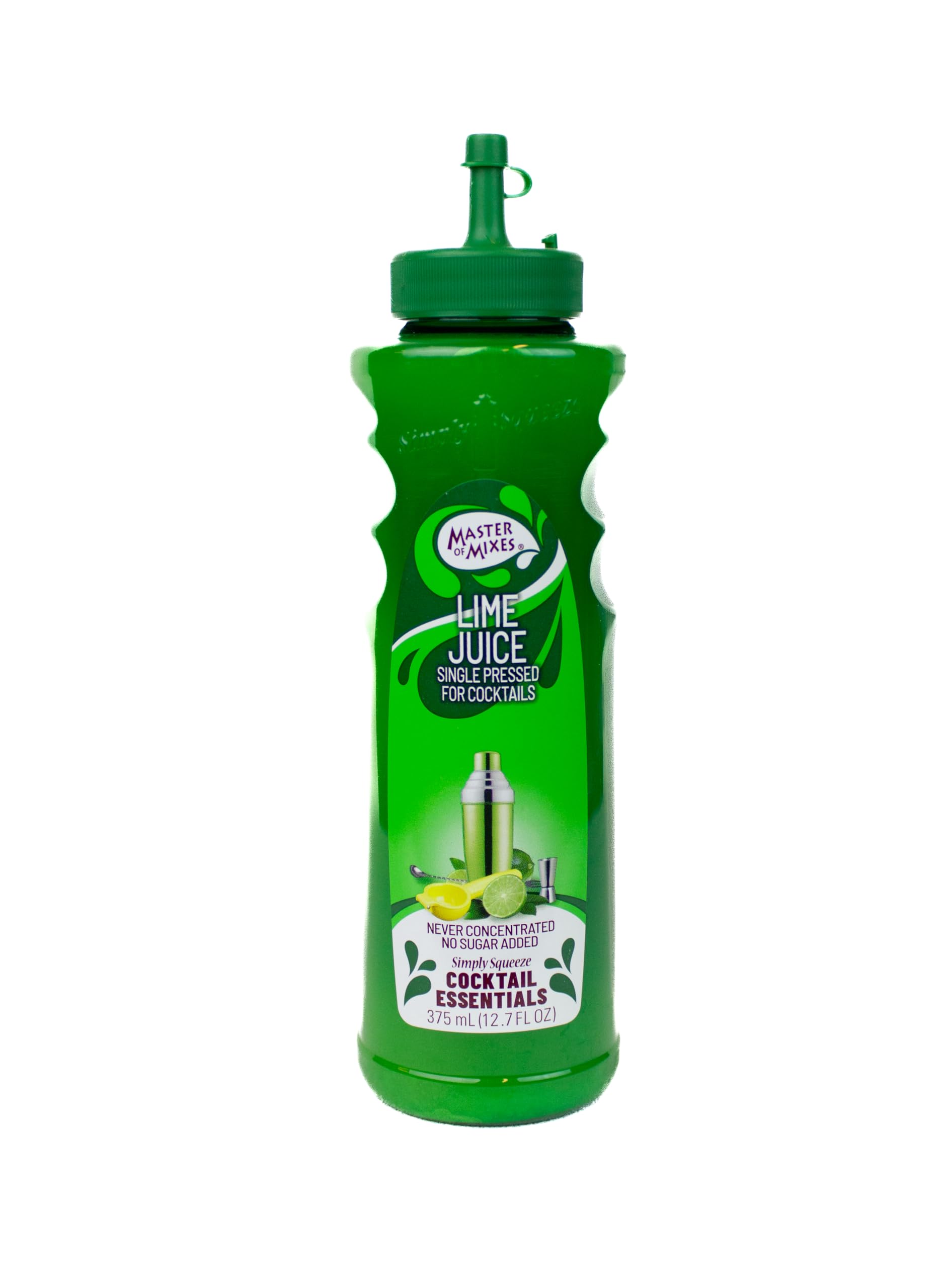Master of Mixes Cocktail Essentials Single Pressed Lime Juice, 375 ML Bottle (12.7 Fl Oz)