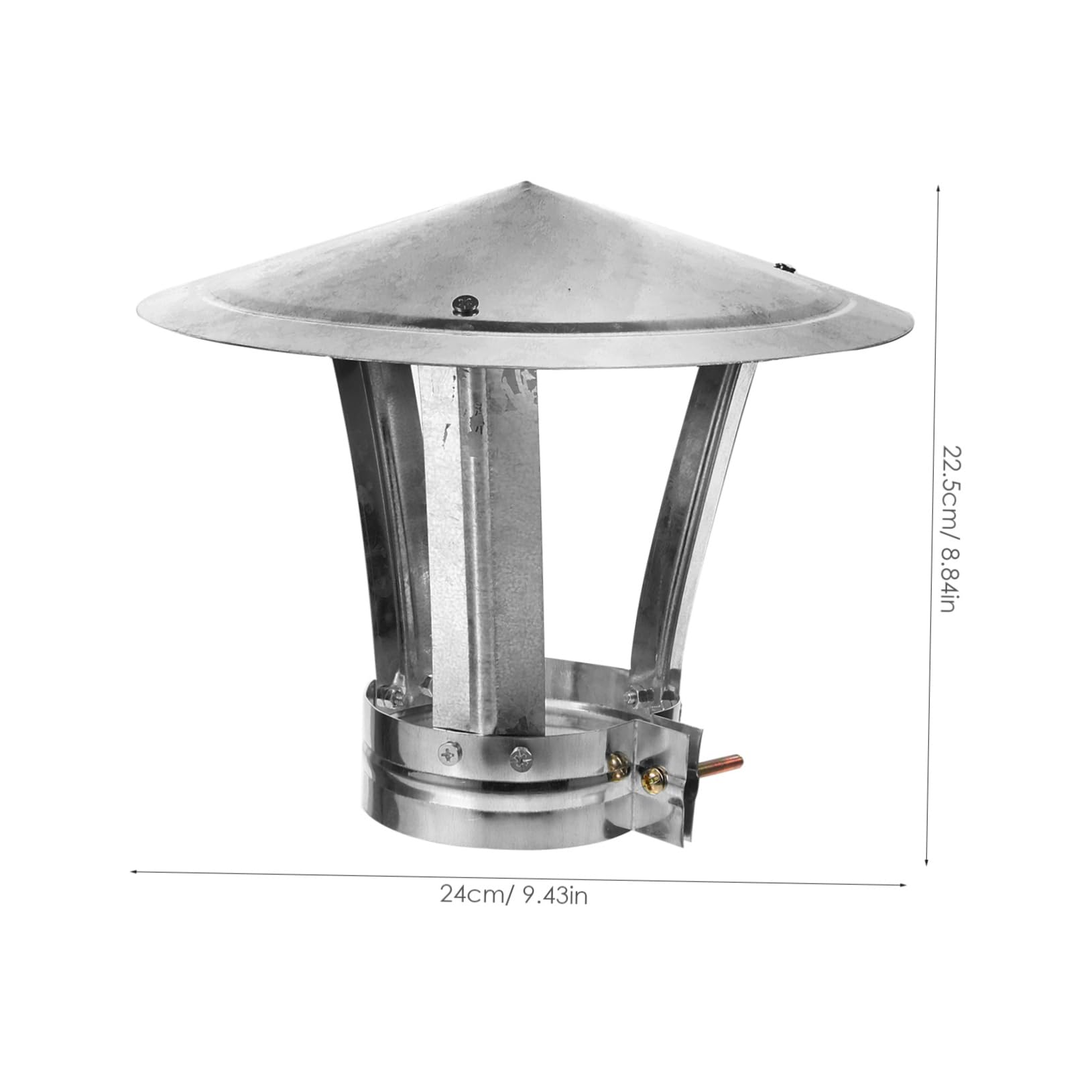 Copertura antivento per canna fumaria – 10 cm tappo di ventilazione in ferro, protezione per tubi della stufa esterna, copertura per ventilazione ottimale e protezione dalle intemperie