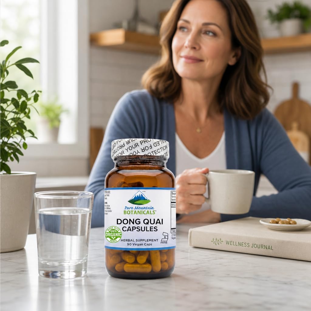 Pure Mountain Botanicals Dong Quai Capsules - 90 Kosher Vegan Caps with 500mg Organic Dong Quai Root Supplement for Women - Dang GUI Herb - Non-GMO Gluten-Free — Amazon image 4