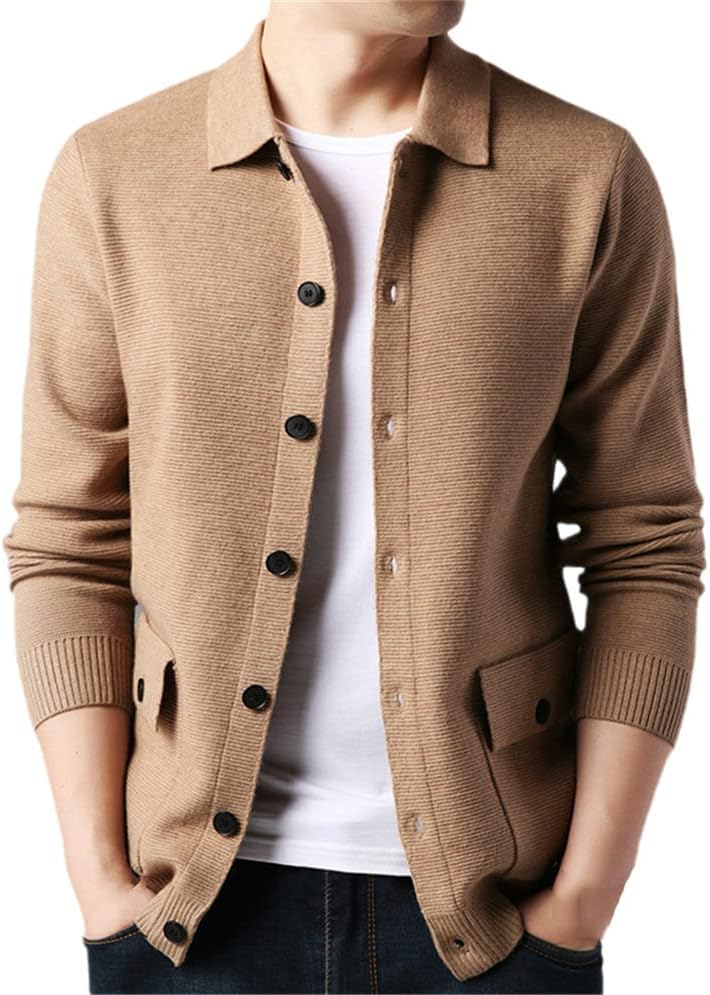 Winter Mens Black Sweaters Long Sleeve Knitted Cardigan Autumn Casual Knitwear Oversized Sweater Knitted Top