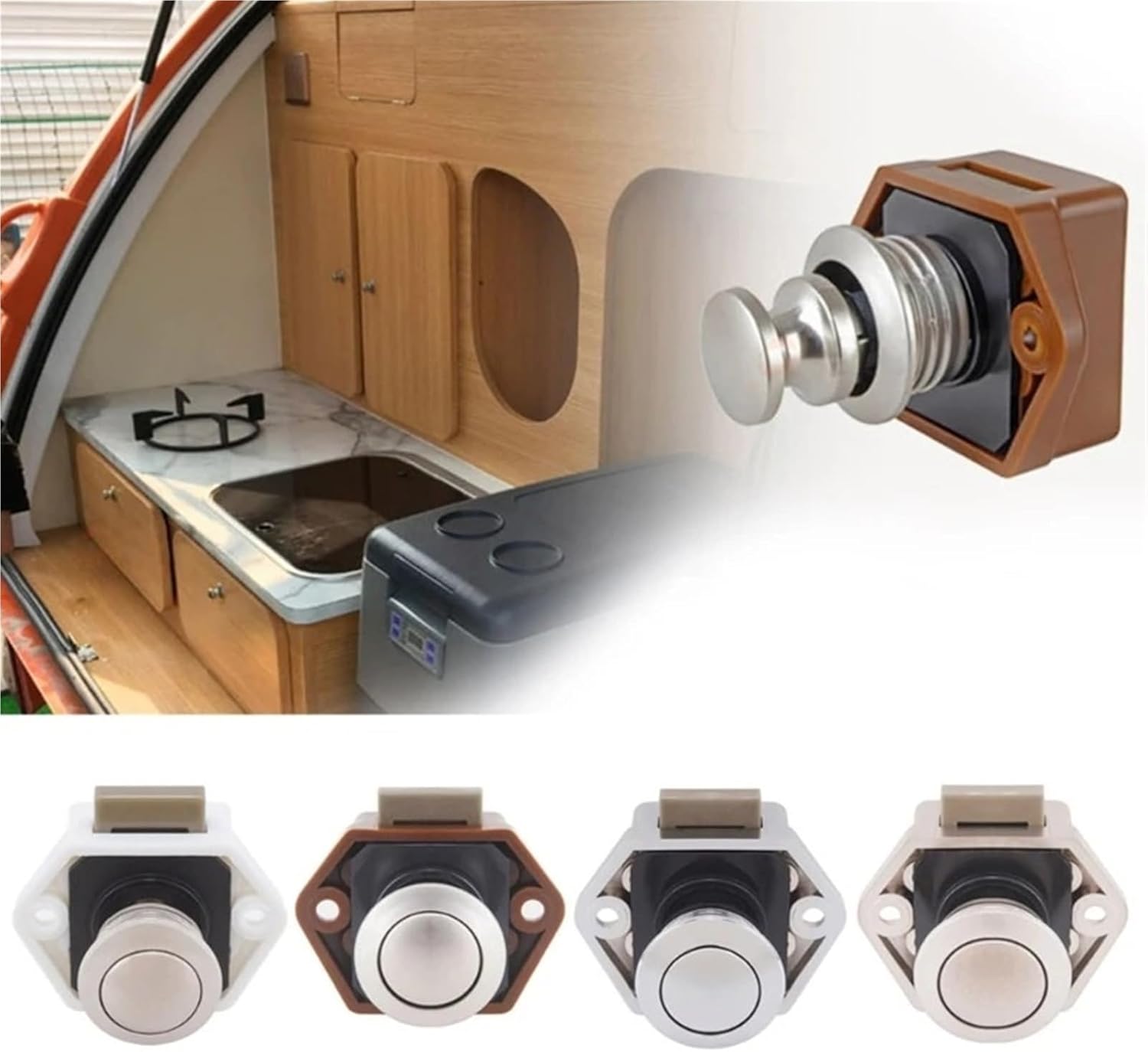 Diameter 20mm Camper Car Push Lock RV Caravan Boat Drawer for Latch Button Locks for Furniture Hardware 1Pcs(PN)