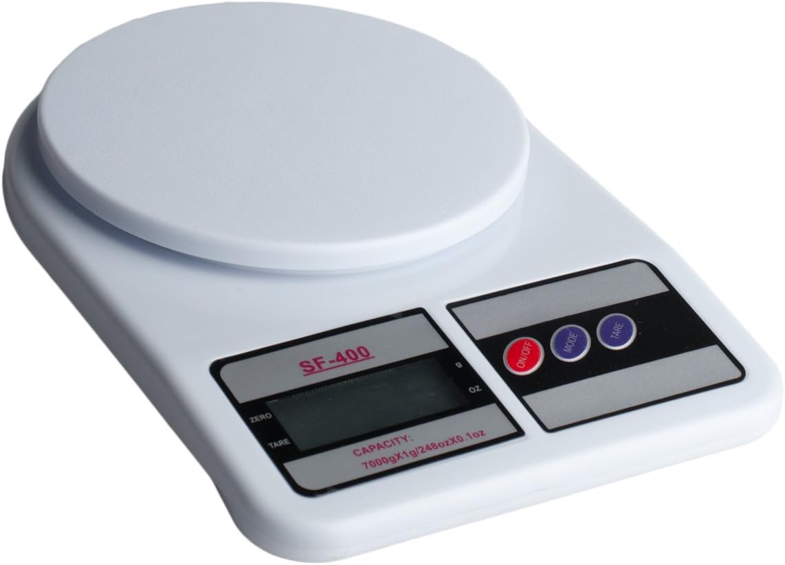 White Digital LCD Electronic Kitchen or Postage Weighing Scales 10KG - 10,000g or 352oz By Macallen TM