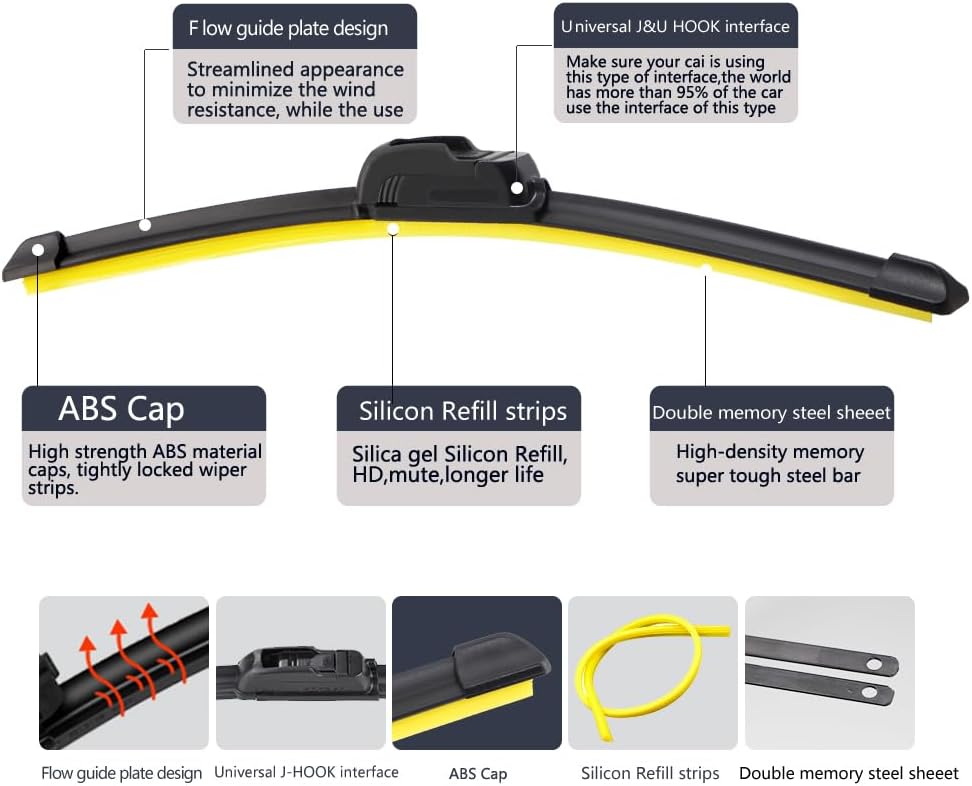 Car Windshield Wiper blades U type Universal Silica gel Refill Frameless Bracketless car wiper 14"16"17"18"19"20"21"22"24"26"28"(1pcs 21 inch 525mm,RHD)