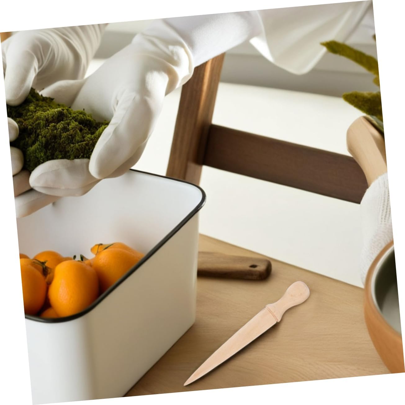 6pcs Garden Hole Puncher with Ergonomic Wooden Handle Versatile Gardening Tool for Planting Digging and Sowing Durable and Reliable Garden Digger for All Your Gardening Needs