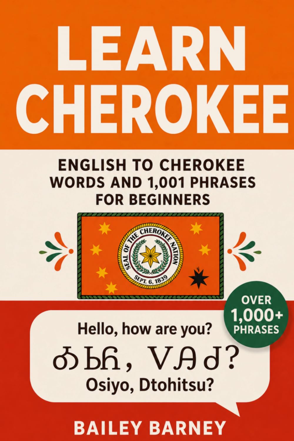 Learn Cherokee: English to Cherokee Words and 1,001 Phrases for Beginners