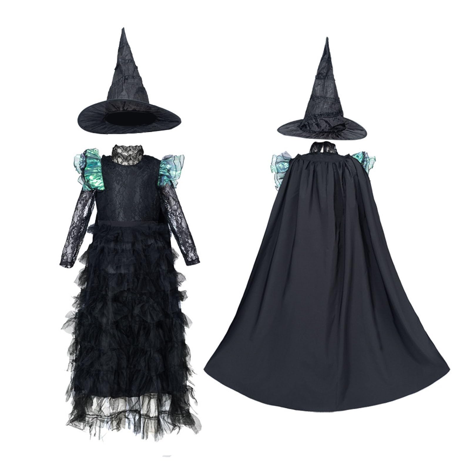 Hexe Kinderkostüm Gruseliges Halloween Kostüm Kostüm Kinder Set Mit Hut Besen Rock Und Umhang Kinder Mädchen Partykleid Karneval Fasching Cosplay Kostüme Mit Hexenhut Und Besen