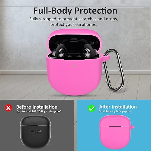 Miniatura 29 de LEFXMOPHY Funda para auriculares Bose QuietComfort II 2022/QuietComfort Ultra (2023), funda protectora de silicona (negro)