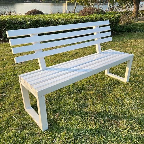 Weatherproof Outdoor Bench with Backrest - Durable All-Weather Seating for Garden, Patio, Porch, Park - Comfortable & Stylish Garden Furniture