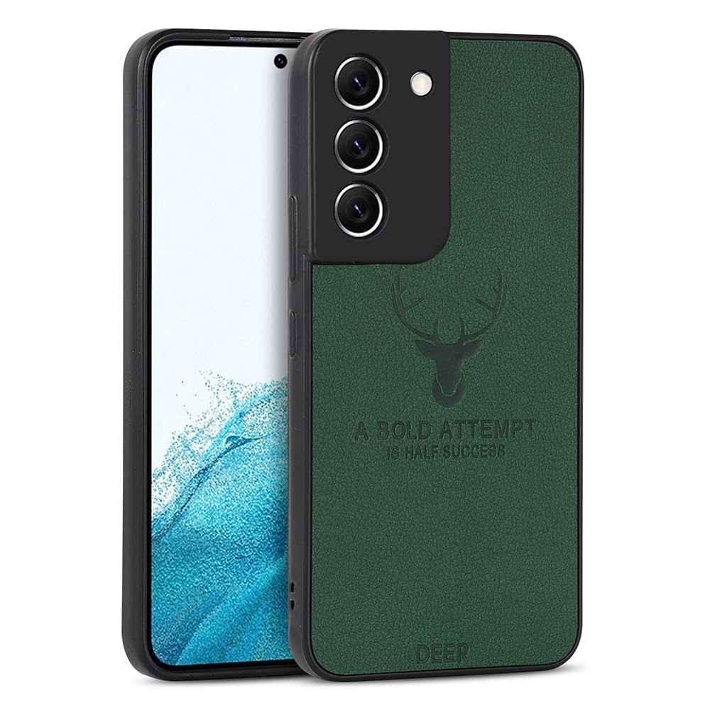 JOOBOY Galaxy S22 ケース 耐衝撃 薄型 レンズ保護 コンパクト PC素材 背面 高級なPUレザー ハードカバー マット加工 指紋防止 カメラ保護 携帯カバー ギャラクシーs22 カバー (Galaxy 22, black)