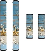 Vista 34 de Decoración de cocina con estampado de flores azules para interiores, 4 accesorios para manijas de puerta, fundas duraderas para manijas