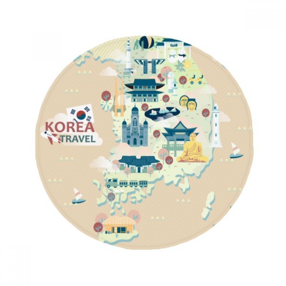 Tapis de sol Pet 80cm rond motif Corée multicolore lavable
