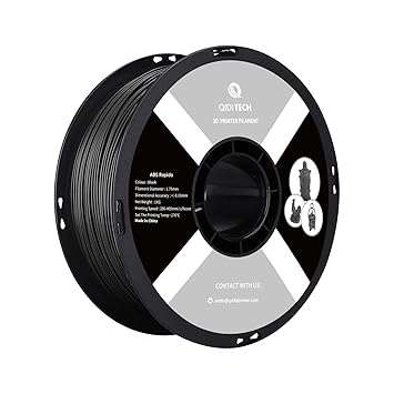R QIDI TECHNOLOGY ABS Filament 1.75mm, 1kg(2.2lbs) Heat Resistant Durable ABS 3D Printer Filament Fit Most FDM 3D Printers, Black