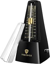 TERENCE Mechanical Metronome with Timer and Accurate Tempo Metronome for Guitar Piano Guitar Bass Drum Violin Metronomes for Adults Beginners Kids Black