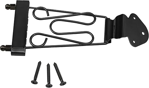 Vista 3 de 1 puente de guitarra trapecio Yootones de 6 cuerdas con tornillos compatible con guitarras eléctricas Jazz Archtop (negro)