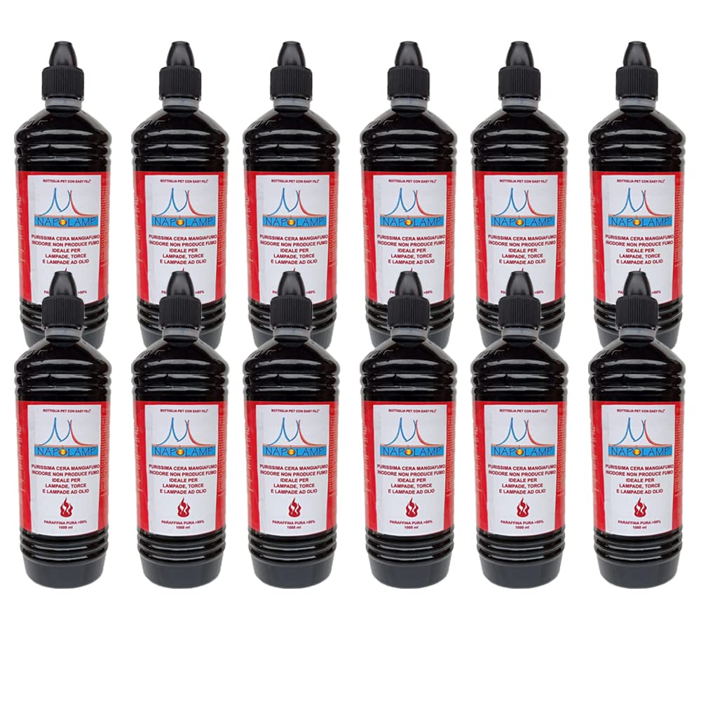 Olio per Lampade e Lanterne. Cera liquida, 12 Litri Colorati Rosso [Classe di efficienza energetica A]