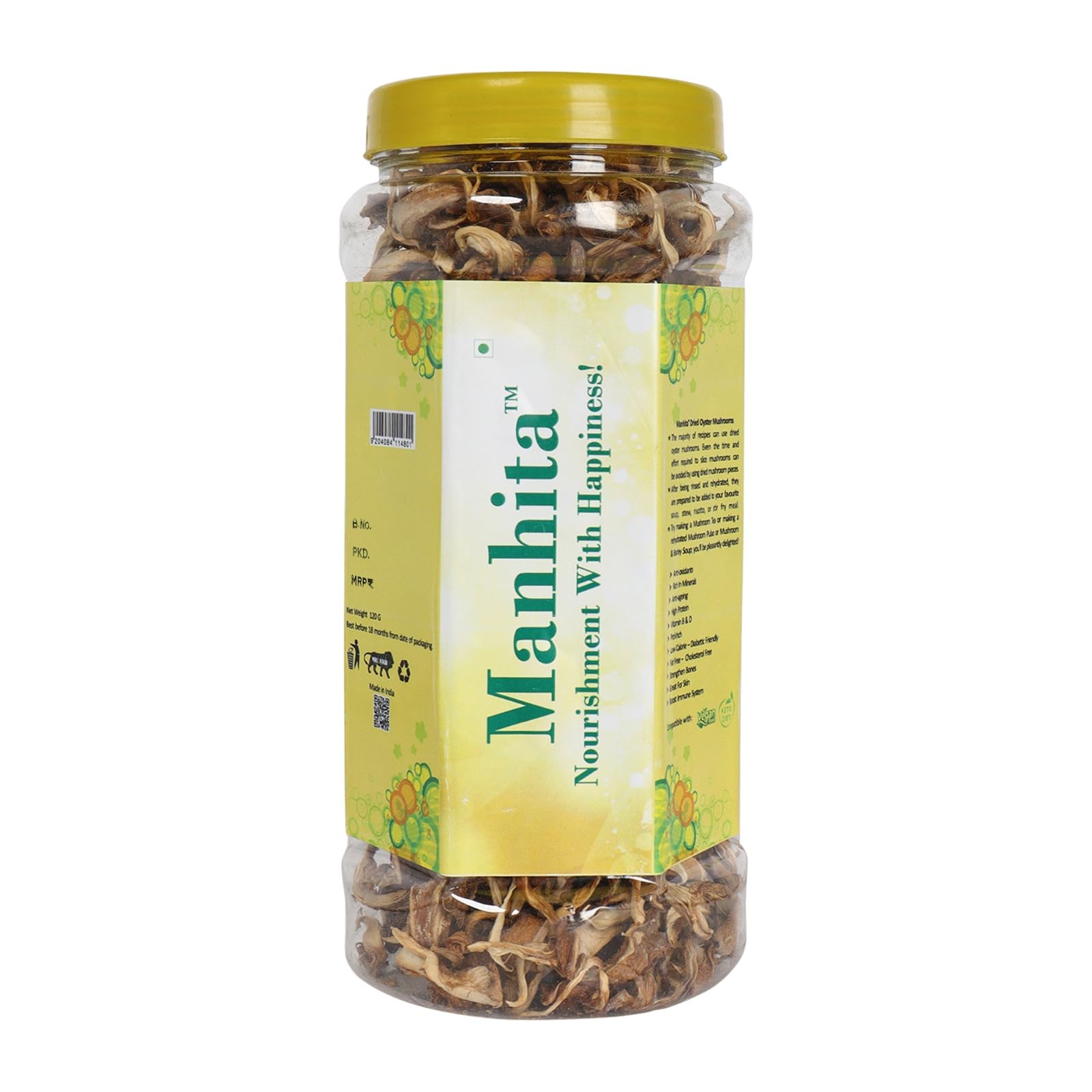 Manhita Dried Oyster Mushroom | Dried Mushroom for Soup, Pastas, Noodles, and Paneers | Nutritious and Healthy and Supports Immunity | Gluten-Free & Vegan (120Gm) (B0CCJKJY1B) Amazon Price History, Amazon Price Tracker