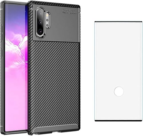 Funda para Samsung Galaxy Note 10 Plus con protector de pantalla de cristal templado y accesorios para celdas, delgada, suave, de goma TPU, Glaxay Funda para Samsung Galaxy Note 10 Plus con protector de pantalla de cristal templado y accesorios para celdas, delgada, suave, de goma TPU, Glaxay