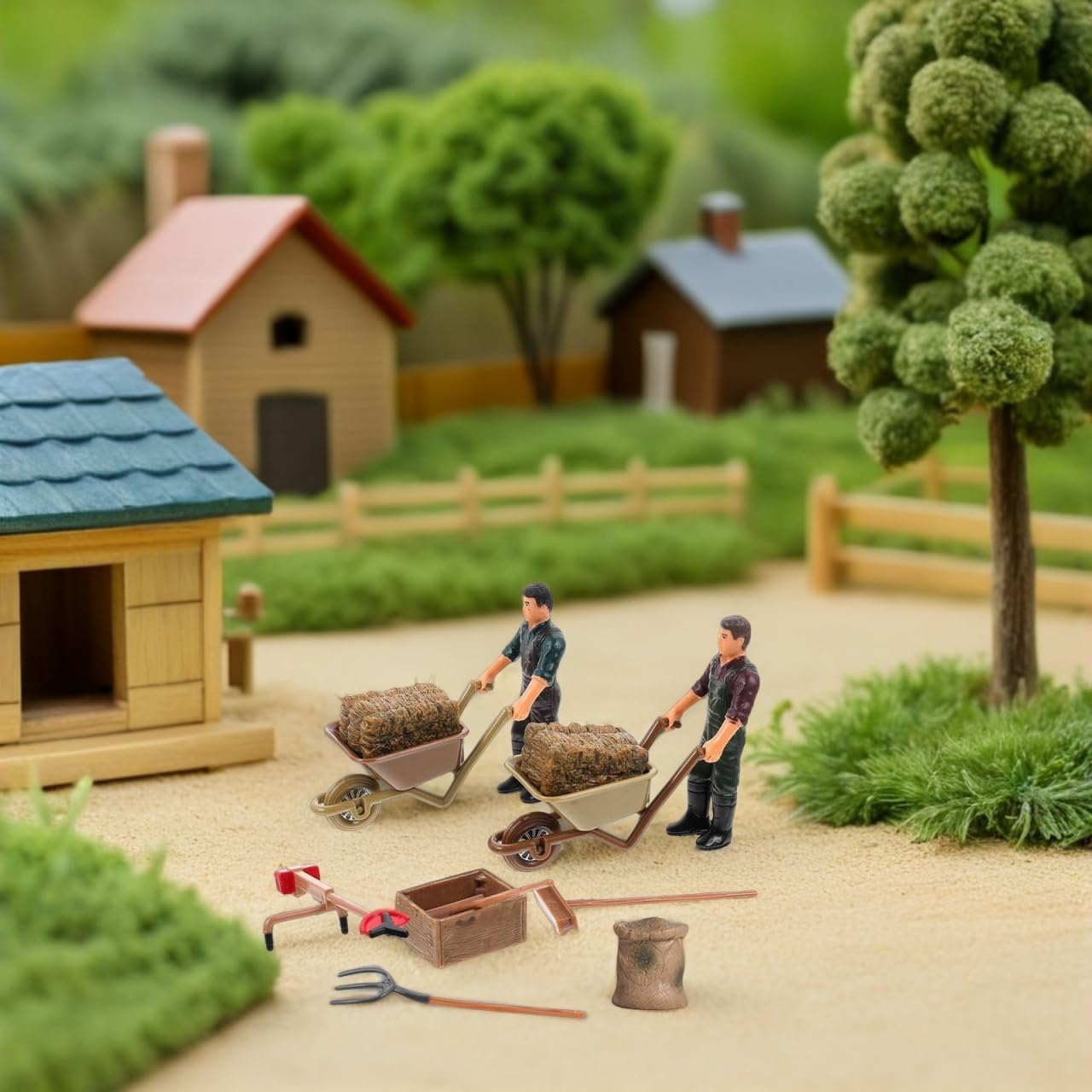 Toddmomy 12pcs Farmer Figurines for Kids,Miniature Mower Toy Farm Barn Animals Playset for Kids & Toddlers Educational Learning Toys Birthday Christmas Festival Gift