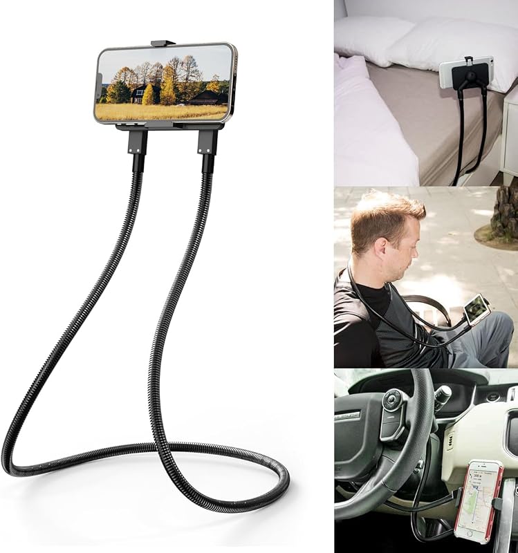 Soporte para teléfono celular, soporte universal para teléfono celular, soporte perezoso, soporte de montaje flexible DIY con múltiples funciones (negro)