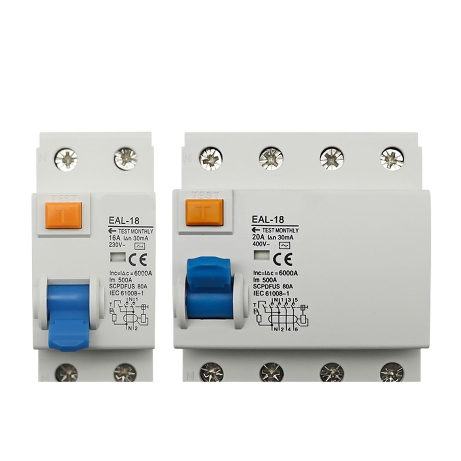 RCCB RCD 4P 16A 30mA disjoncteur différentiel type AC interrupteur de sécurité pour tableau