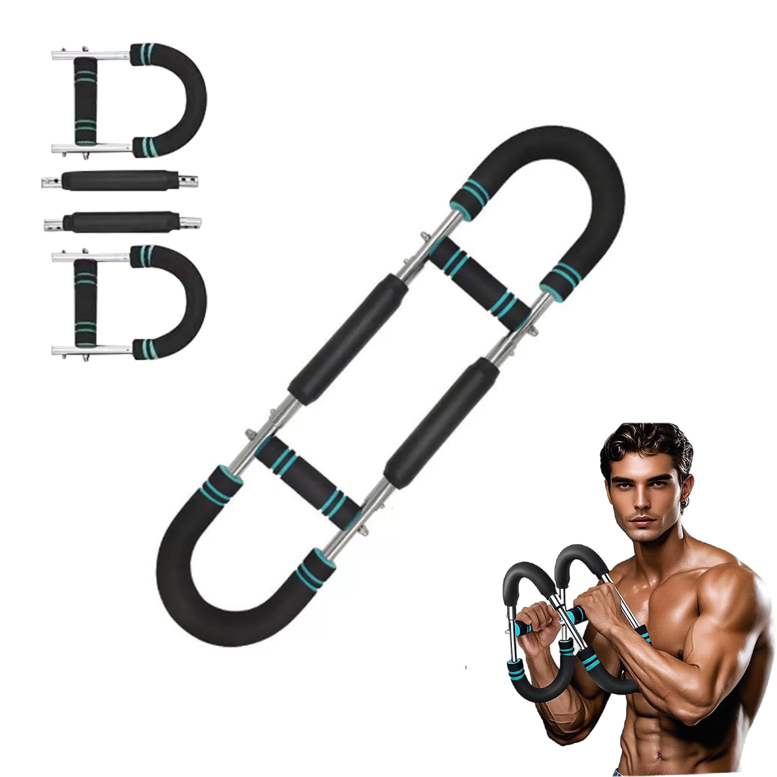 Twister Arm Trainer, Arm Exercise Equipment, U Shape Twister Arm Exerciser, Adjustable Chest Expander, Strength Training Wrist & Forearm Strengtheners Shape The Perfect Body for Men
