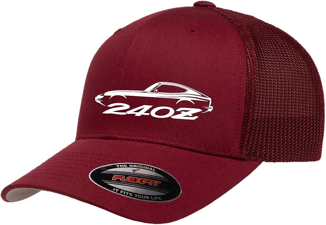 1970 Datsun 240Z Sports Car Classic Outline Design Flexfit 6511 Trucker Mesh Cap