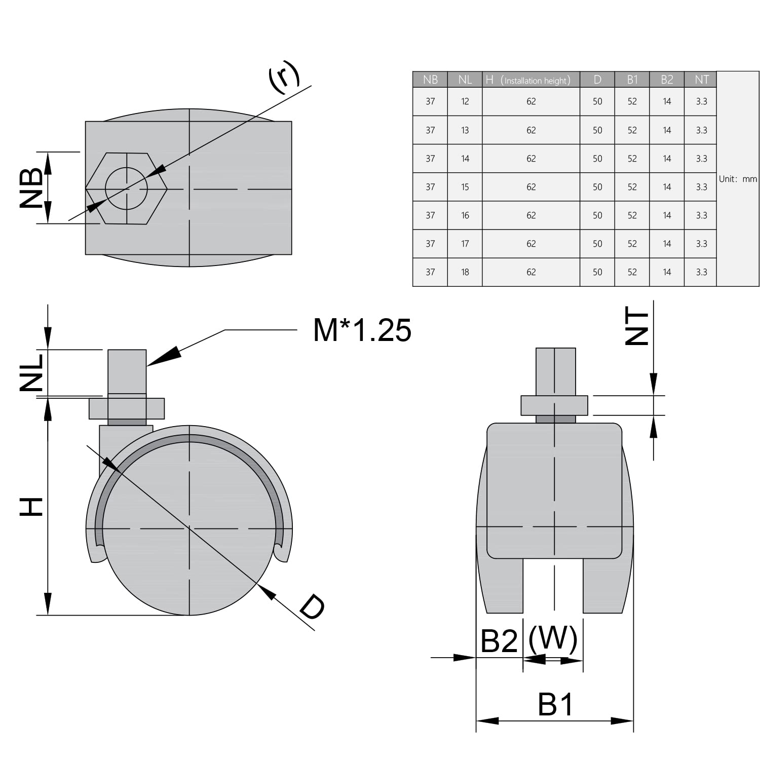 MroMax Silla De Oficina De 2 Pulgadas De Diámetro, Doble Rueda, De Nailon, Giratoria De 360 Grados, 1 Pieza/2 Piezas/4 Piezas