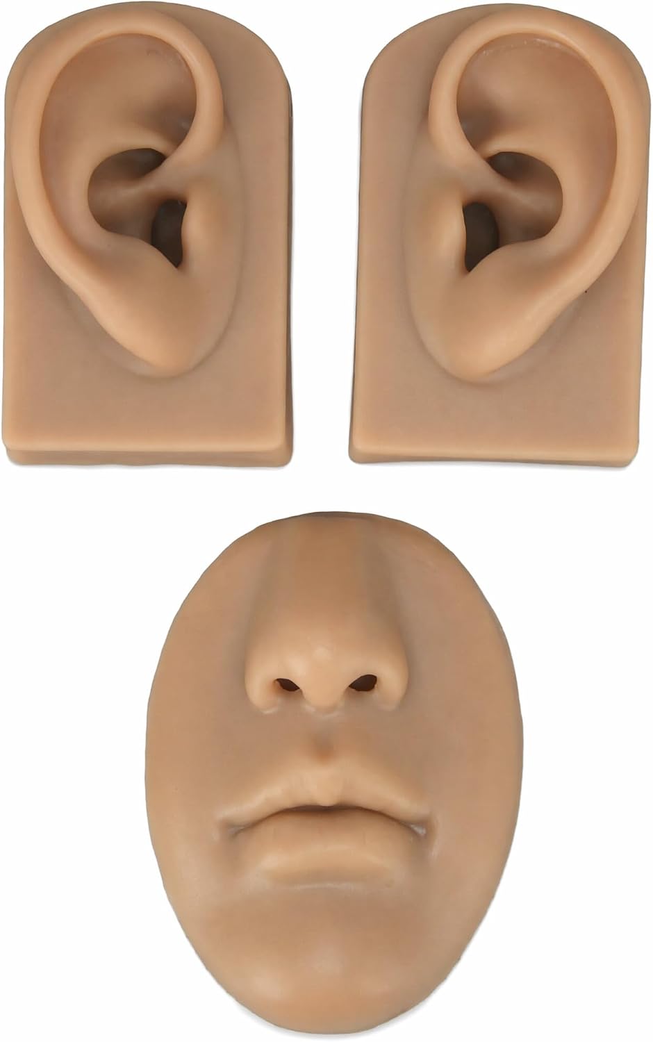 Jiawu Silicone Ear Model, Soft Silicone Nose Model, 3D Nose and Mouth Model for Piercing Practice, Silicone Body Parts, Human Ear Model, Silicone Flexible Model for Jewelry Display (#3)
