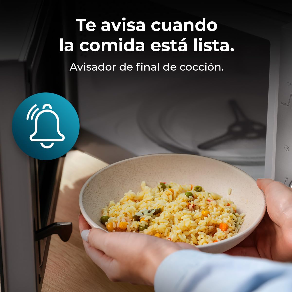 Cecotec Microondas Mecánico 20L GrandHeat 2110. 700W, Grill, 3DWave, Descongelación, 6 Niveles de Potencia, Temporizador 30m, Mandos Mecánicos, Compacto, Avisador Fin Cocción, Uso Fácil