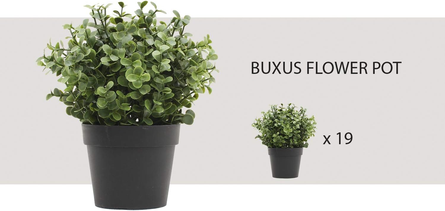 ECOOPTS Flower Planter Artificial Plant Pots Mini Succulent Plant Pots for Indoor and Outdoor Use, Mimosa Flower, 1 Pack -