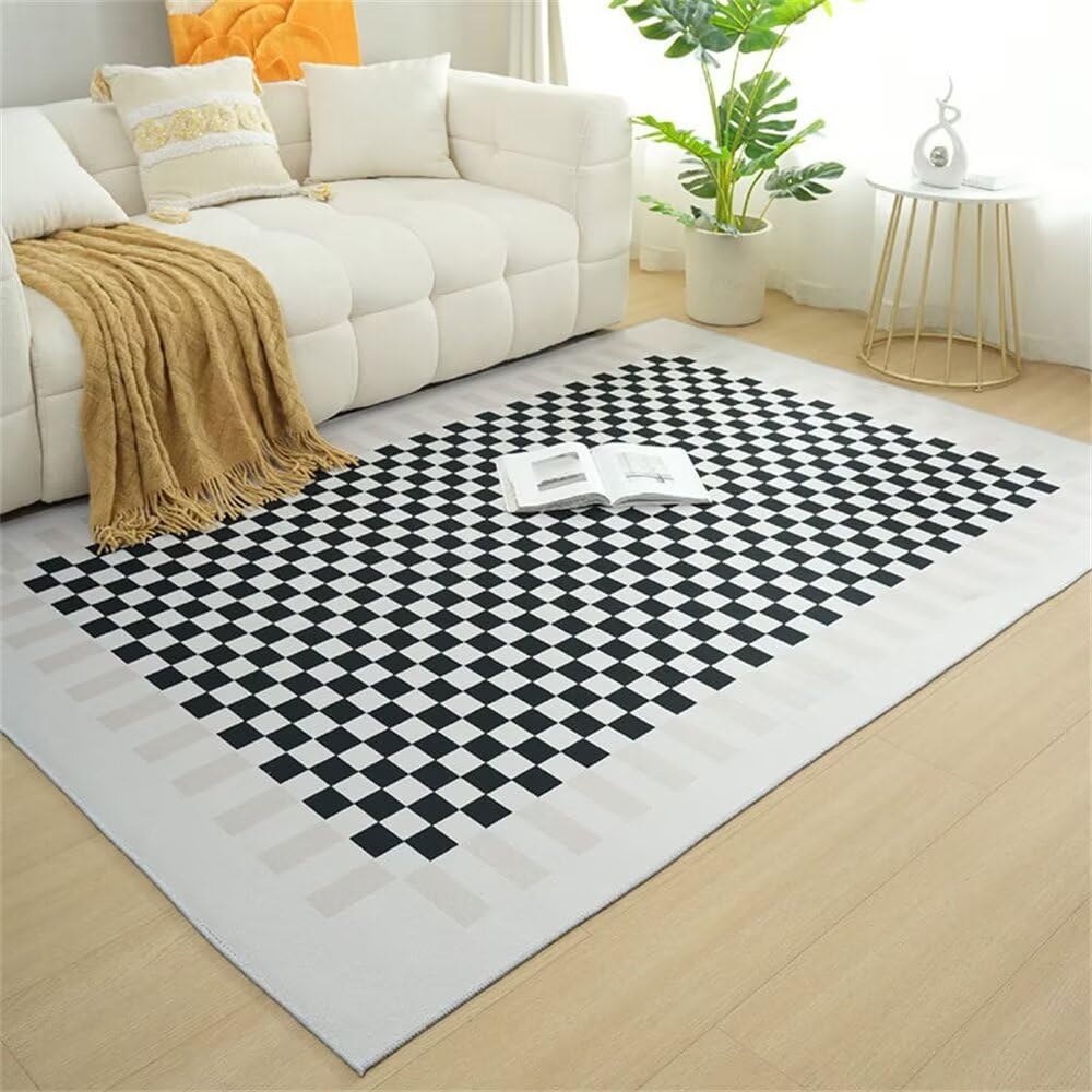 Tapis gris 200X300cm anti-poussière grand format avec motif géométrique mystérieux