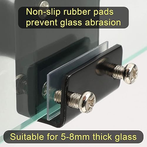 Miniatura 3 de Cerradura de vitrina de acero inoxidable sin taladro, cerradura de puerta de cristal con llave para puerta de vidrio de 0.217-0.374 in