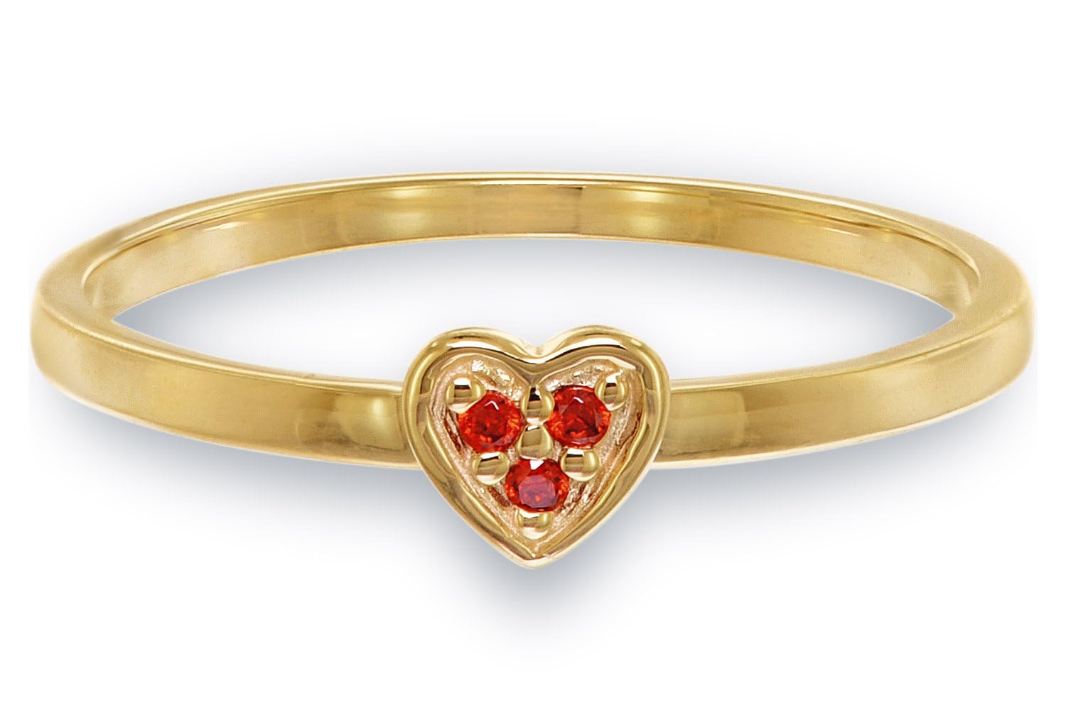 trendor Damenring Gold 333/8K Herz Mit Roten Zirkonias 41539 | eleganter Ring für Frauen, tolles Schmuckstück und edles Accessoire,