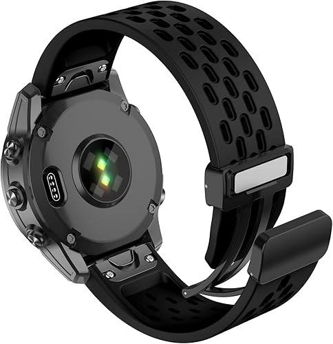 Miniatura 1 de ISABAKE Correa de reloj de silicona Air-holes para Garmin Fenix 7Fenix 6Fenix 6 ProFenix 5Fenix 5 Plus, correa deportiva suave de ajuste rápido de