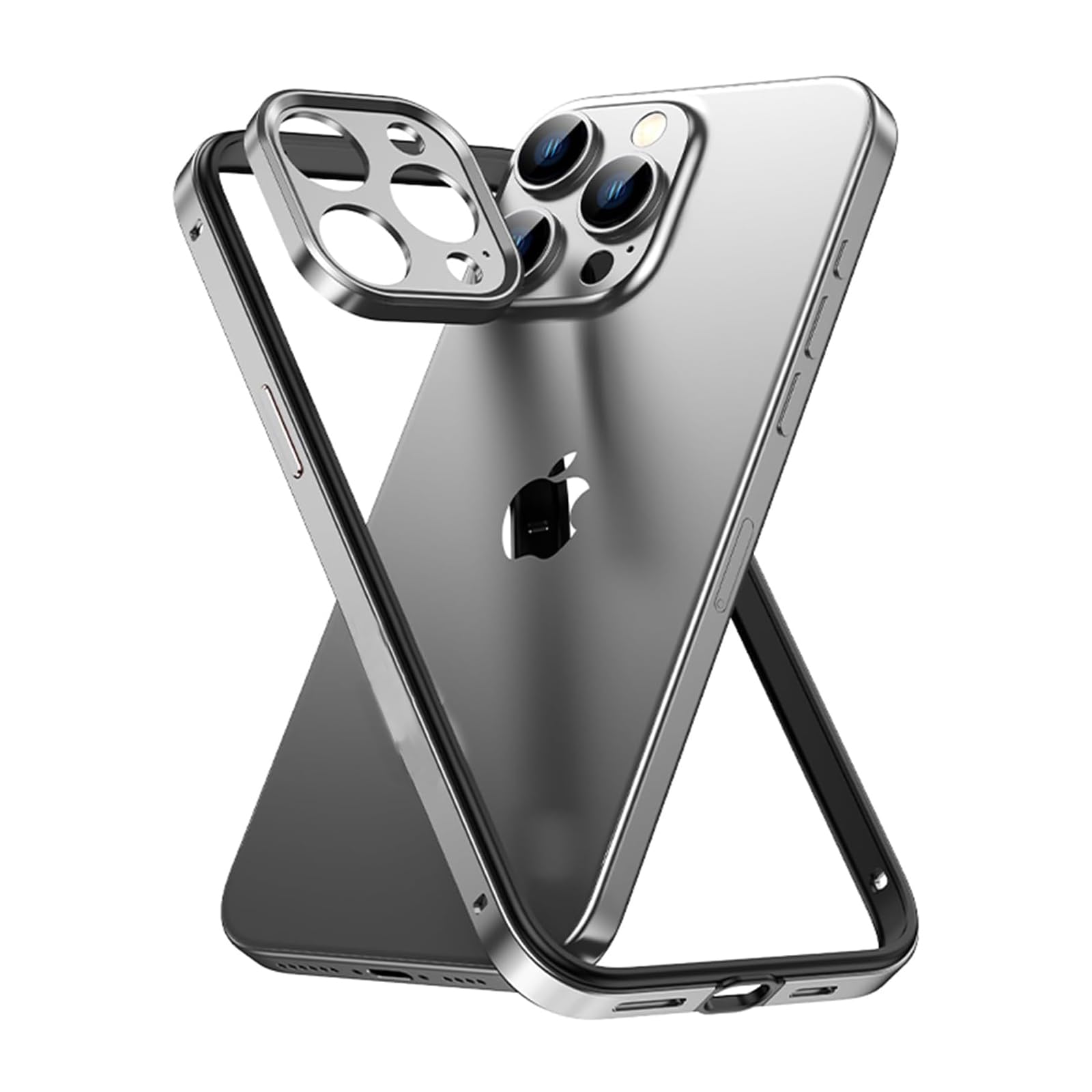 Coque antichoc iPhone 15 Pro Max LUVI protection cadre métal - 8
