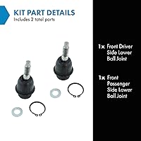 Vista 639 de TRQ, junta de rótula inferior delantera para el lado del conductor y del acompañante
